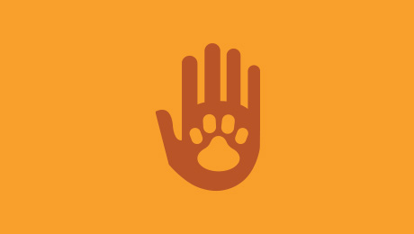 Handprint and pawprint logo
